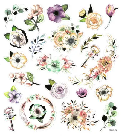 Samolepky papírové DPNK-136 boho kytky DP