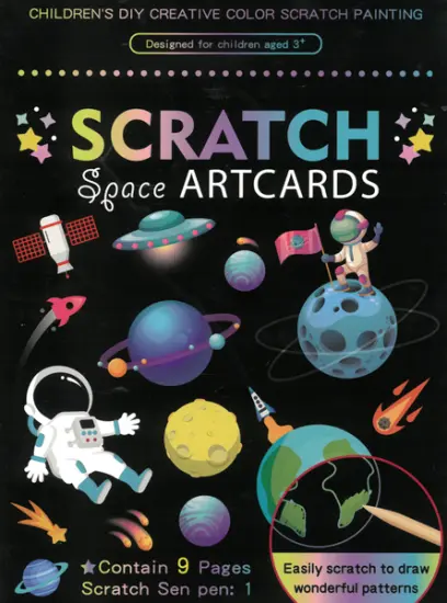 Obrázek škrabací Mark 9 ks 05 vesmír