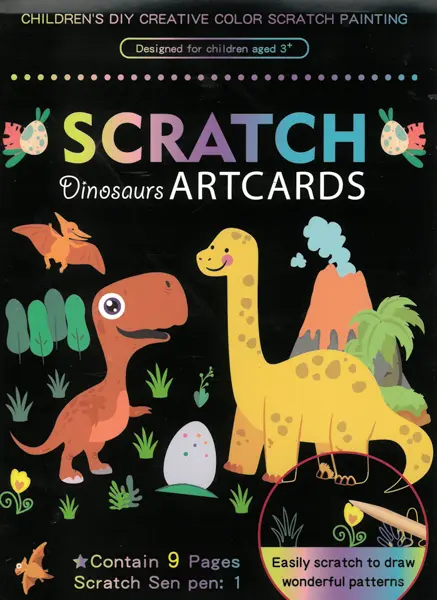 Obrázek škrabací Mark 9 ks 07 dinosaurus