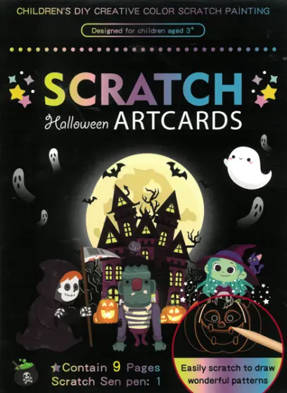 Obrázek škrabací Mark 9 ks 10 Halloween