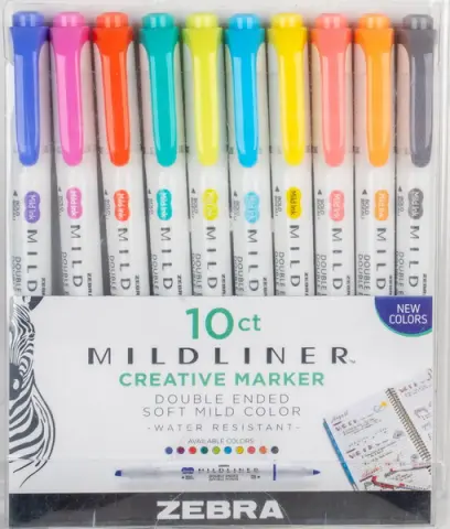 Popisovač Mildliner 10 barev