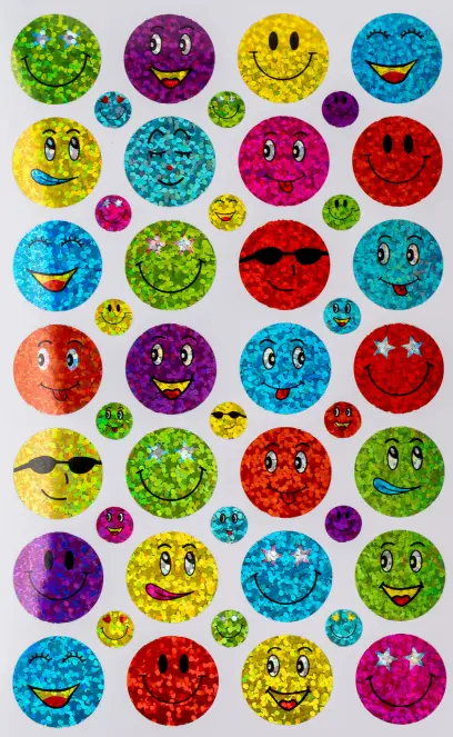 Samolepky papírové Smile 01 5 ks