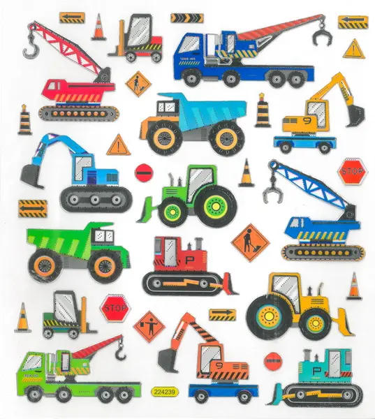 Samolepky papírové DPNK-232 stavební vozidla DP