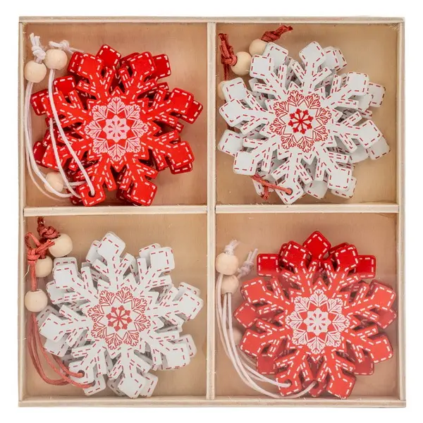 Ozdoba dřevěná 12 ks Craft 01