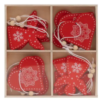 Ozdoba dřevěná 12 ks Craft 02