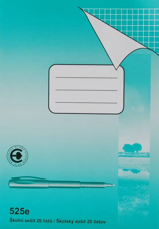 Sešit 525 recyklovaný, formát A5, 20 listů, čtverečky 5 x 5 mm