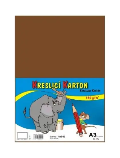Karton kreslicí A3 180 g hnědý 50 listů