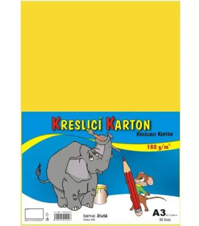 Karton kreslicí A3 180 g žlutý 50 listů
