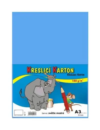 Karton kreslicí A3 180 g modrý 50 listů