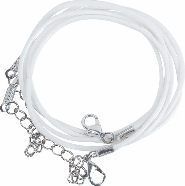 Šňůrka na výrobu náhrdelníku se zapínáním bílá 2 ks