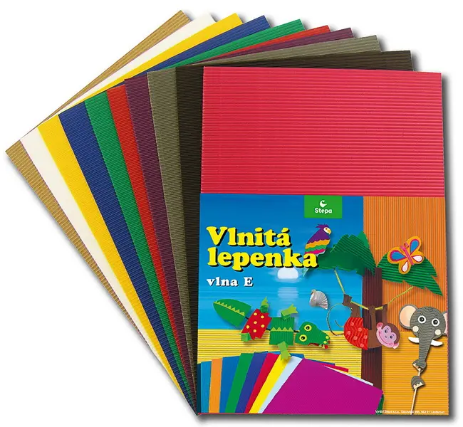 Lepenka E-Welle 37 x 24,5 cm rovná 10 barev 260 g