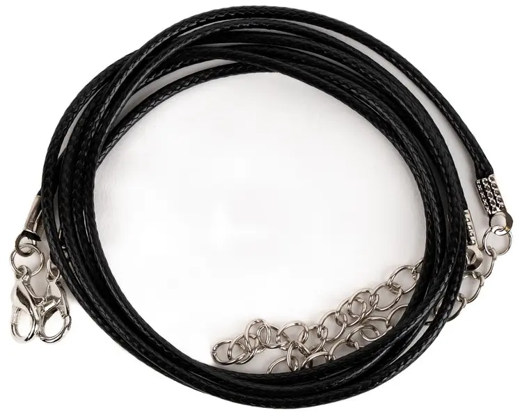 Šňůrka na výrobu náhrdelníku se zapínáním černá 2 ks