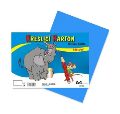 Karton kreslicí A4 180 g modrý 50 listů