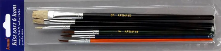 Štětec sada kulatý 3 ks + plochý 3 ks