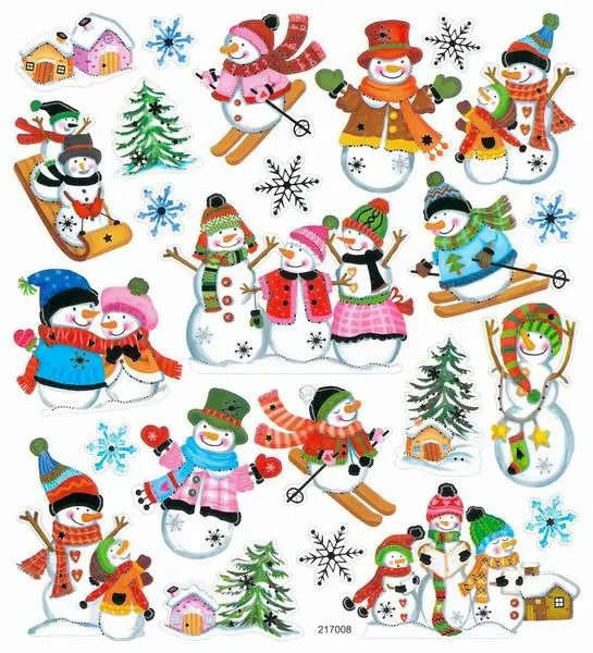 Samolepky papírové DPNK-023 sněhuláci DP