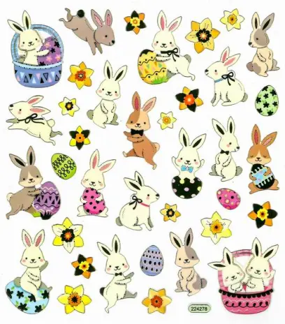 Samolepky papírové DPNK-044 králičci DP