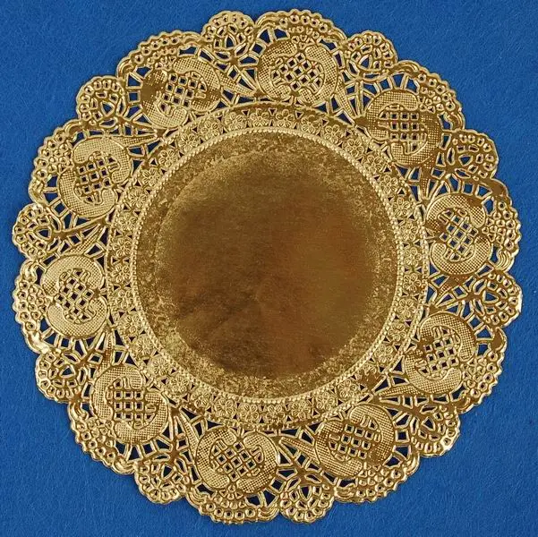 Krajka kulatá 11 cm zlatá