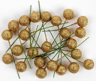 Cesmína ovoce 12 cm zlaté glitter