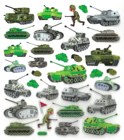 Samolepky papírové DPNK-150 tanky DP