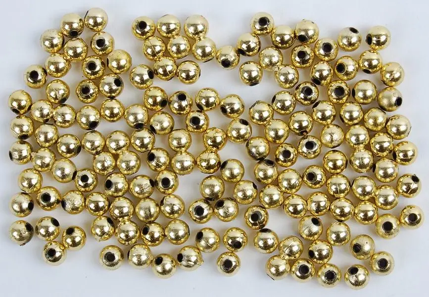 Korálky 6 mm zlaté