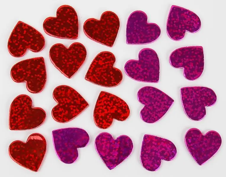 Samolepky pěnové KSPI-396 holografické srdce DP