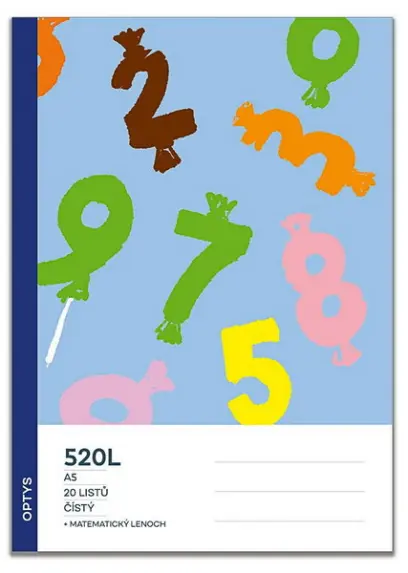 Sešit školní s matematickým lenochem 520 L čistý