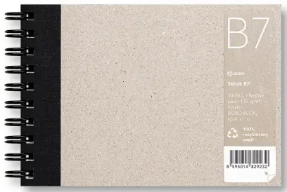 Skicák s recyklovaným papírem B7 30 listů