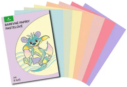 Složky barevných pastelových papírů A4 8 listů