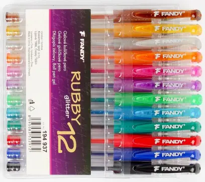 Pero gelové Rubby glitter 12 barev