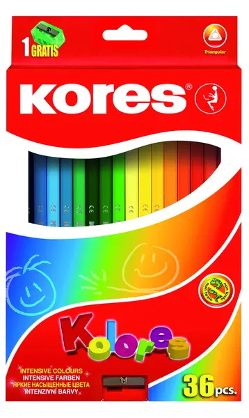 Pastelky 36 trojhranné Kores