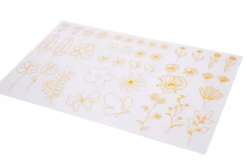 Samolepky papírové DPNK-213 zlaté kytky DP