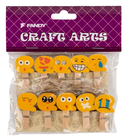 Kolíčky dekorační Shapes 04 smajlík