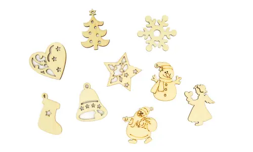 Ozdoba dřevěná 45 ks Craft 01