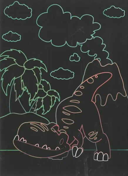 Obrázek škrabací Mark 9 ks 07 dinosaurus