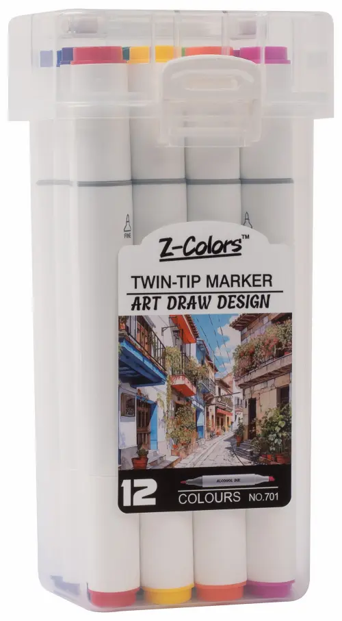 Popisovač nestíratelný oboustranný Art Plus 12 barev