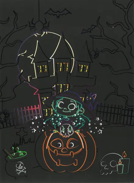 Obrázek škrabací Mark 9 ks 10 Halloween