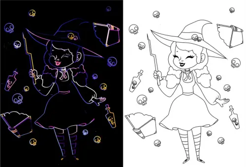 Obrázek škrabací Mark 9 ks 12 čarodějka