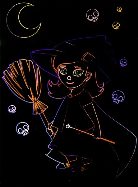 Obrázek škrabací Mark 9 ks 12 čarodějka