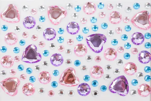 Kamínky samolepicí 02 srdce 10 ks