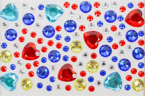 Kamínky samolepicí 02 srdce 10 ks