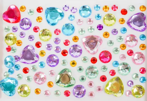 Kamínky samolepicí 02 srdce 10 ks