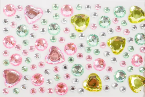 Kamínky samolepicí 02 srdce 10 ks