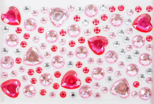 Kamínky samolepicí 02 srdce 10 ks