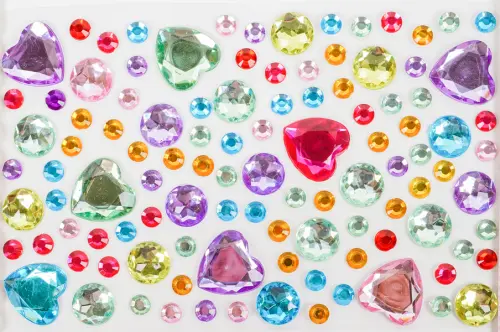 Kamínky samolepicí 02 srdce 10 ks