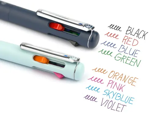 Pero kuličkové 4barevné iZEE, oranžová, sv. modrá, růžová, fialová